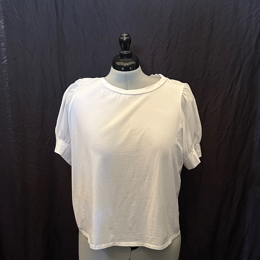 Eloquii Elegant White Short Sleeve Tee